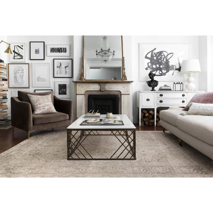 Loren LQ-03 Rug by Loloi in sand, taupe. Made from 100% polyester in a traditional style.