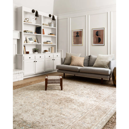 Loren LQ-03 Rug by Loloi in sand, taupe. Made from 100% polyester in a traditional style.