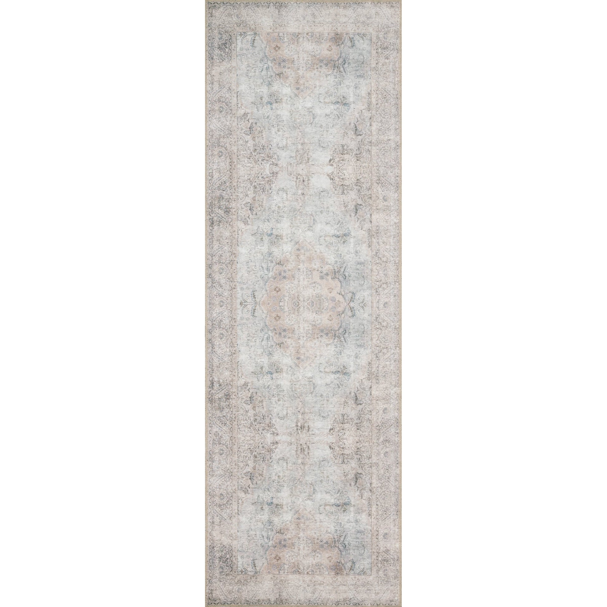 Loren LQ-04 Rug by Loloi in silver, slate. Made from 100% polyester in a traditional style.
