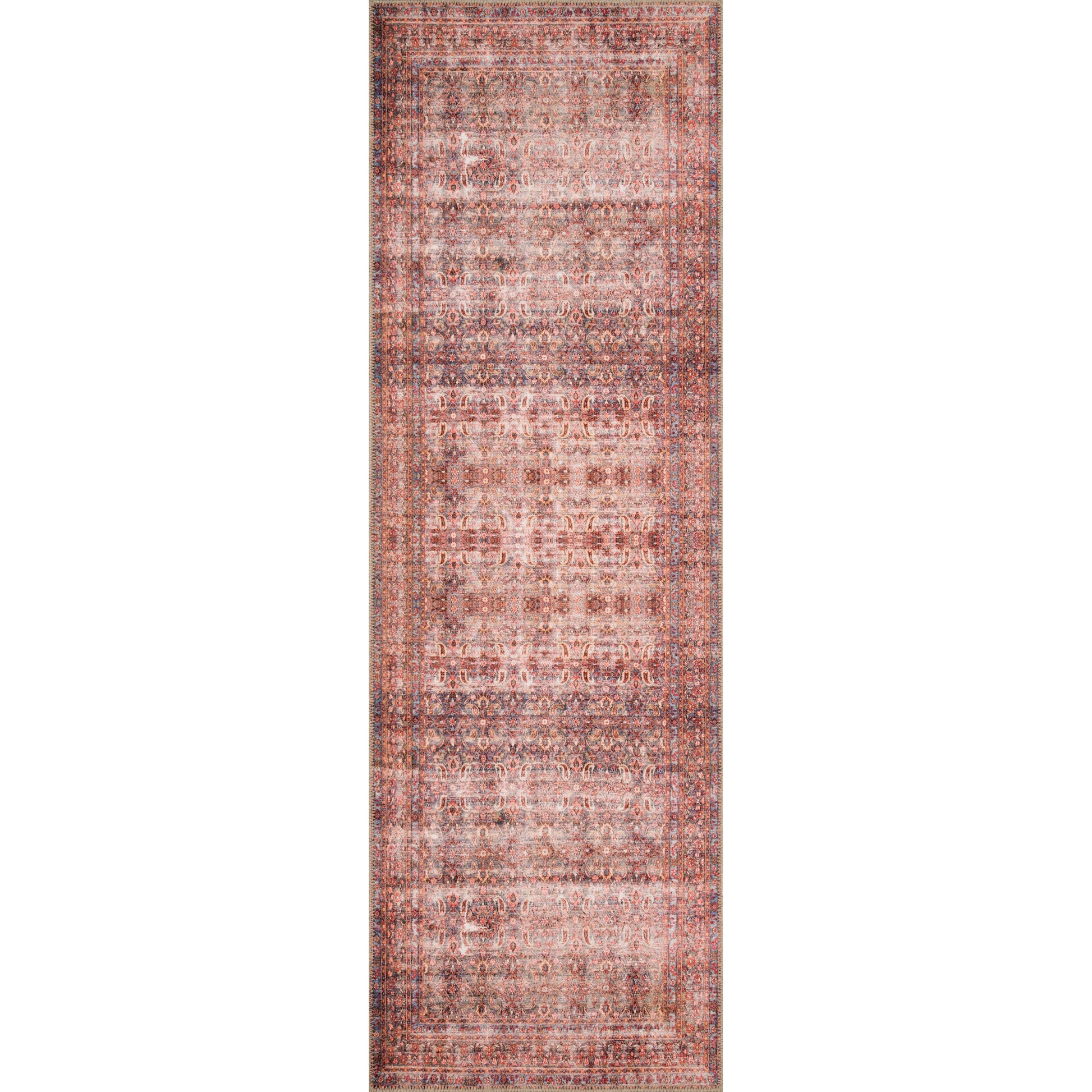 Loren LQ-05 Rug by Loloi in eggplant, crimson. Made from 100% polyester in a traditional style.
