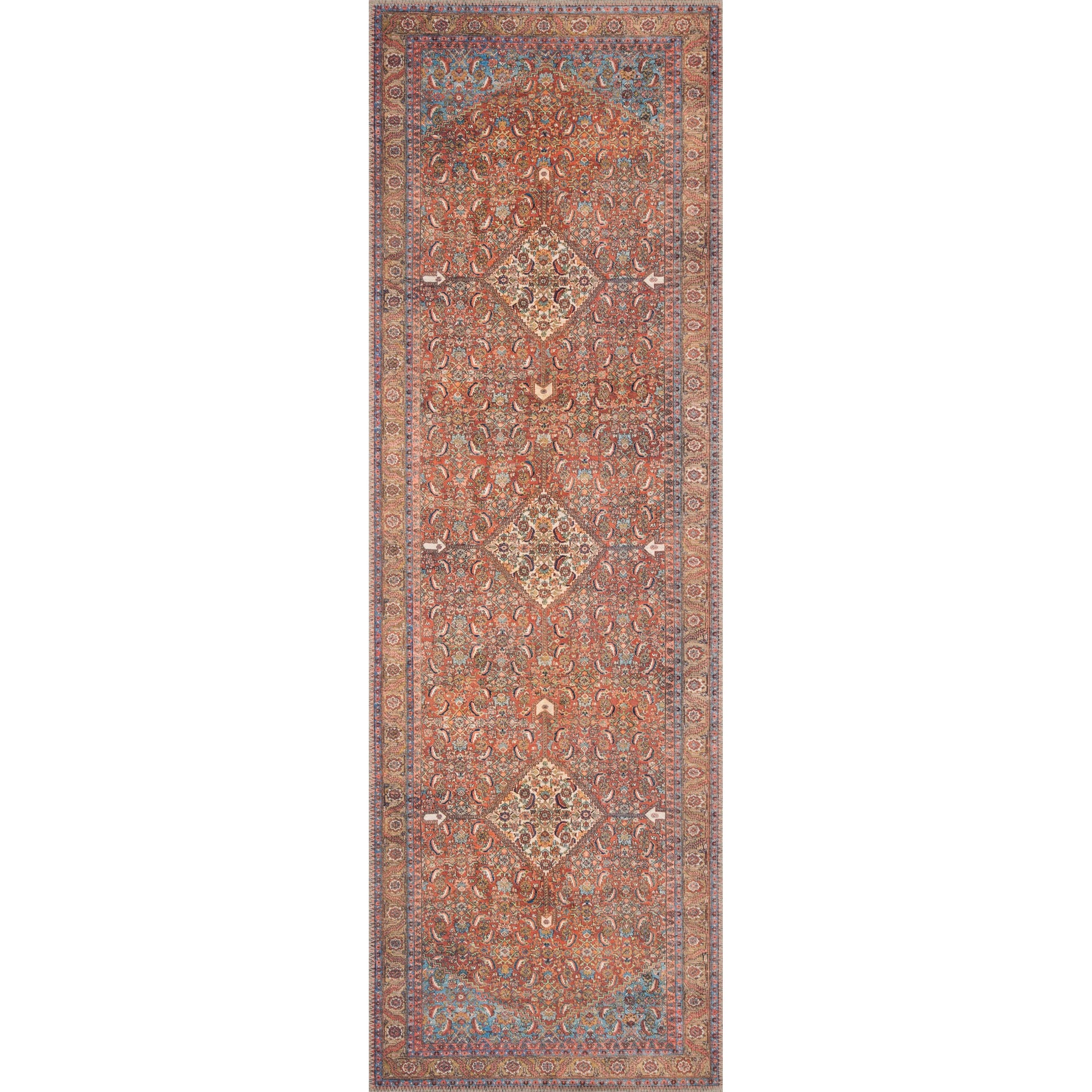 Loren LQ-06 Rug by Loloi in red, multi. Made from 100% polyester in a rustic style.