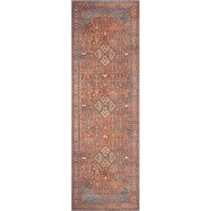 Loren LQ-06 Rug by Loloi in red, multi. Made from 100% polyester in a rustic style.