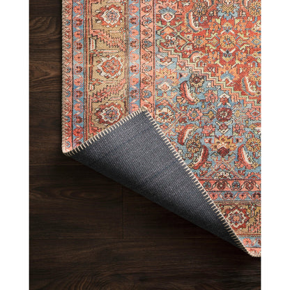 Loren LQ-06 Rug by Loloi in red, multi. Made from 100% polyester in a rustic style.