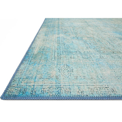 Loren LQ-08 Rug by Loloi in aqua. Made from 100% polyester in a coastal style.