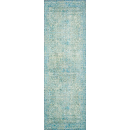 Loren LQ-08 Rug by Loloi in aqua. Made from 100% polyester in a coastal style.