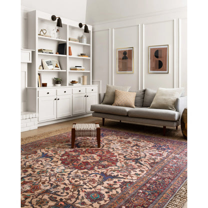Loren LQ-11 Rug by Loloi in sand, multi. Made from 100% polyester in a traditional style.