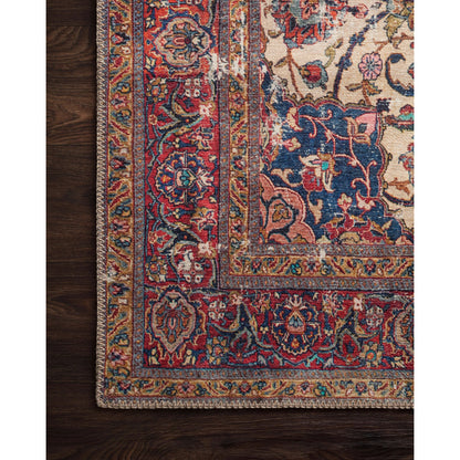 Loren LQ-11 Rug by Loloi in sand, multi. Made from 100% polyester in a traditional style.