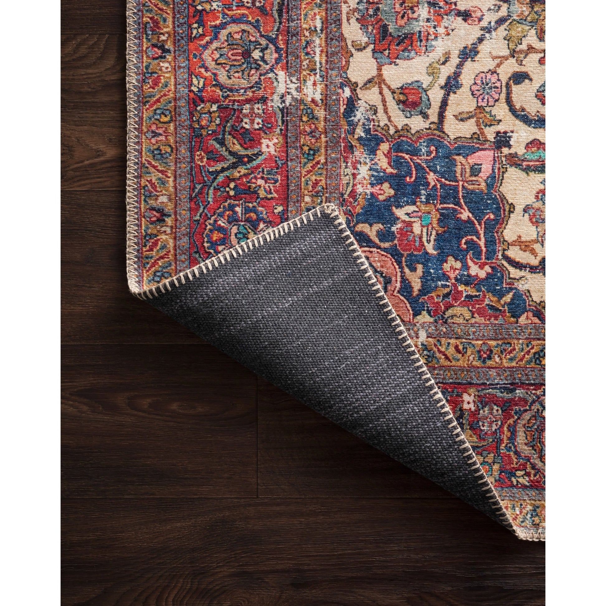 Loren LQ-11 Rug by Loloi in sand, multi. Made from 100% polyester in a traditional style.