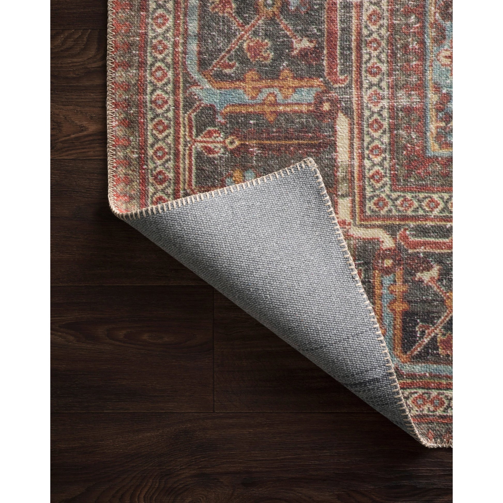 Loren LQ-13 Rug by Loloi in brick, midnight. Made from 100% polyester in a traditional style.