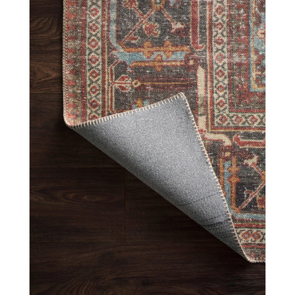 Loren LQ-13 Rug by Loloi in brick, midnight. Made from 100% polyester in a traditional style.