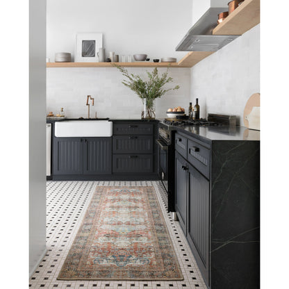 Loren LQ-14 Rug by Loloi in brick, multi. Made from 100% polyester in a traditional style.