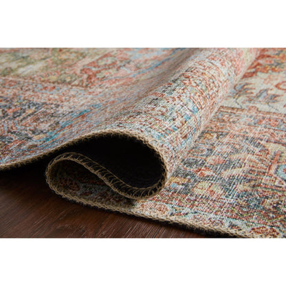 Loren LQ-14 Rug by Loloi in brick, multi. Made from 100% polyester in a traditional style.
