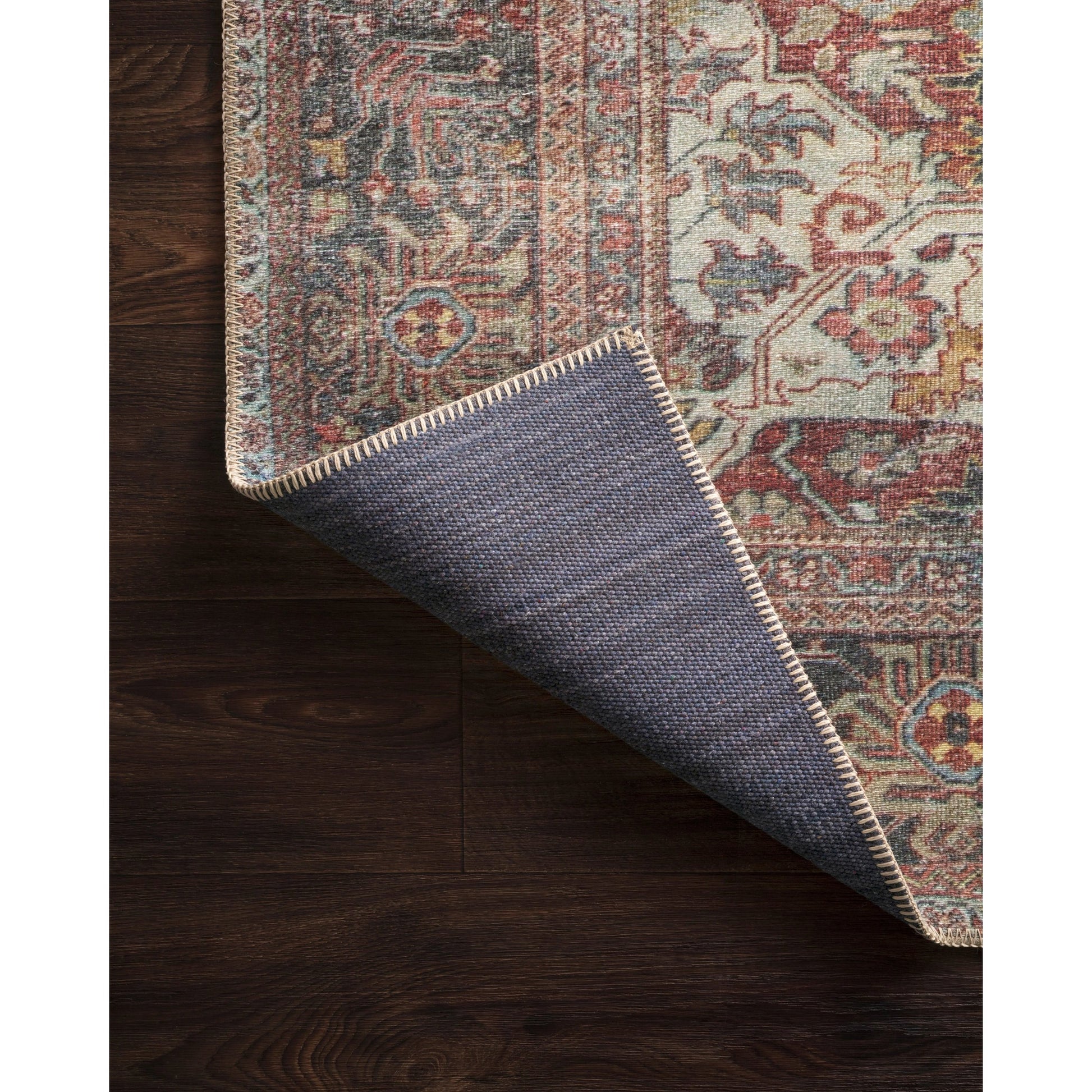 Loren LQ-14 Rug by Loloi in brick, multi. Made from 100% polyester in a traditional style.