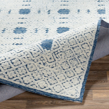 Louvre LOU-2300 Rug by Surya in dark blue, cream, pale blue. Made from unique in a unique style.