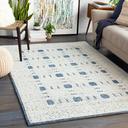 Louvre LOU-2300 Rug by Surya in dark blue, cream, pale blue. Made from unique in a unique style.