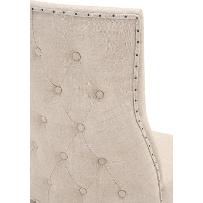 Lourdes Dining Chair (Set of 2) by Essentials For Living in natural gray ash, bisque french linen. Made from solid ash wood, 50% linen, 50% polyester fabric, foam in a transitional style.