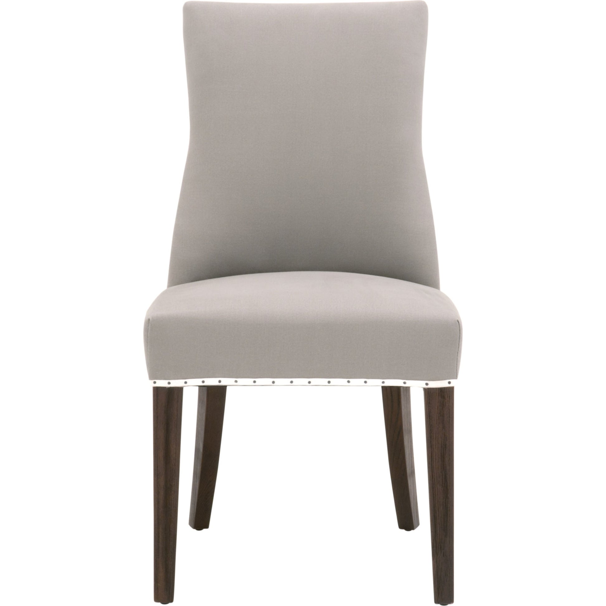 Lourdes Dining Chair (Set of 2) by Essentials For Living in natural gray ash, bisque french linen. Made from solid ash wood, 50% linen, 50% polyester fabric, foam in a transitional style.