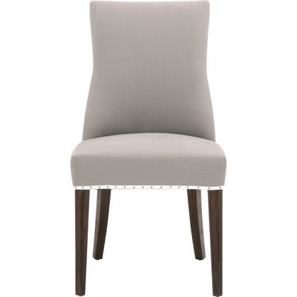 Lourdes Dining Chair (Set of 2) by Essentials For Living in natural gray ash, bisque french linen. Made from solid ash wood, 50% linen, 50% polyester fabric, foam in a transitional style.