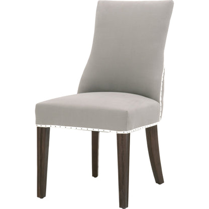 Lourdes Dining Chair (Set of 2) by Essentials For Living in natural gray ash, bisque french linen. Made from solid ash wood, 50% linen, 50% polyester fabric, foam in a transitional style.