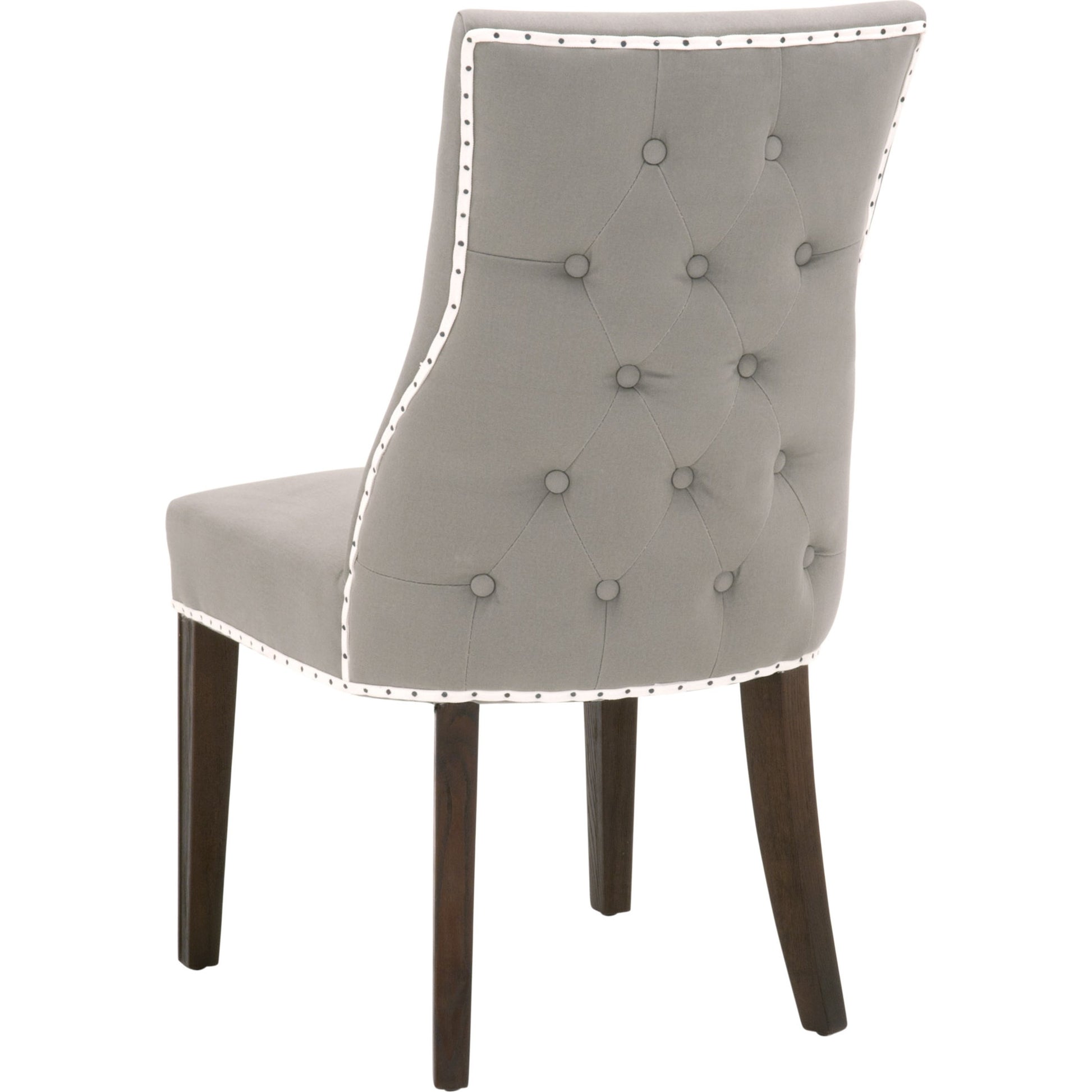 Lourdes Dining Chair (Set of 2) by Essentials For Living in natural gray ash, bisque french linen. Made from solid ash wood, 50% linen, 50% polyester fabric, foam in a transitional style.