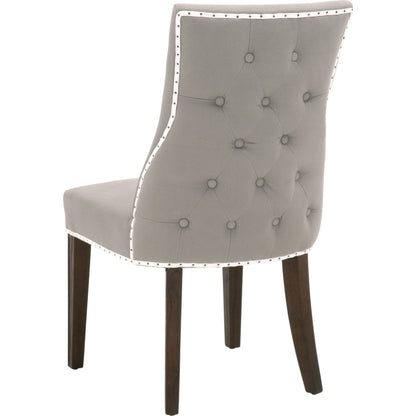 Lourdes Dining Chair (Set of 2) by Essentials For Living in natural gray ash, bisque french linen. Made from solid ash wood, 50% linen, 50% polyester fabric, foam in a transitional style.
