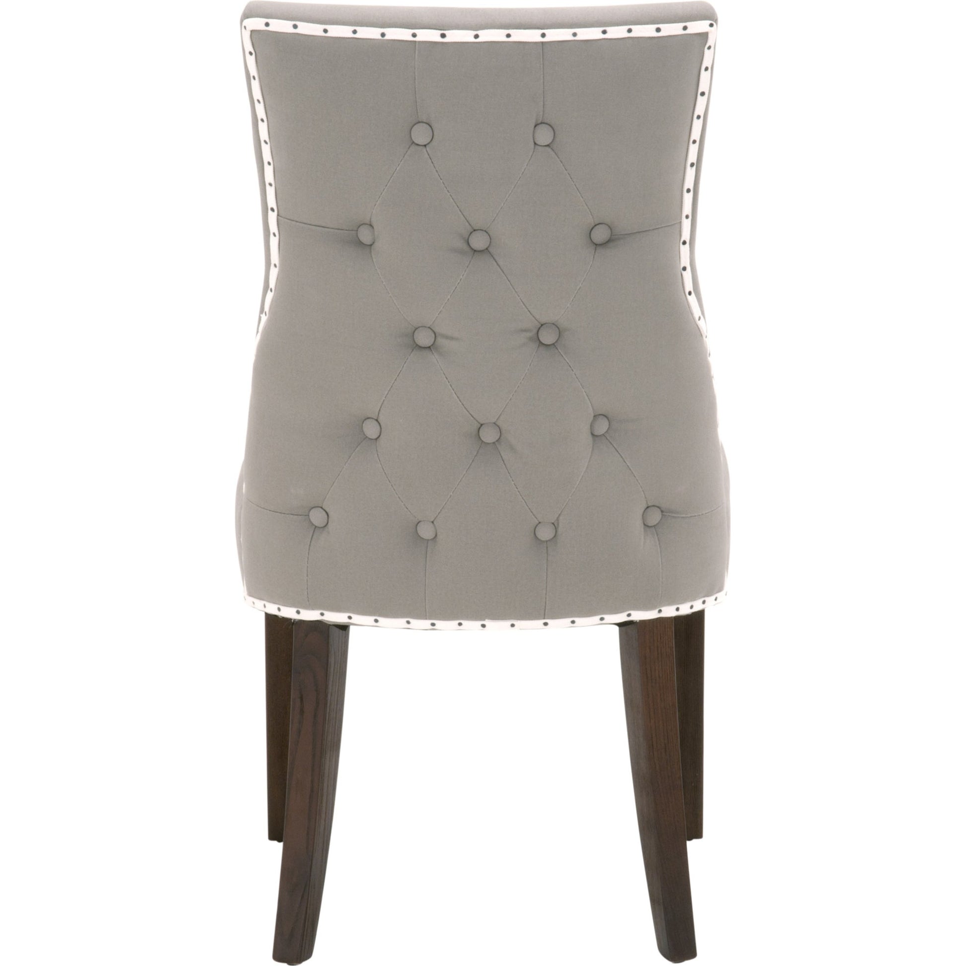 Lourdes Dining Chair (Set of 2) by Essentials For Living in natural gray ash, bisque french linen. Made from solid ash wood, 50% linen, 50% polyester fabric, foam in a transitional style.