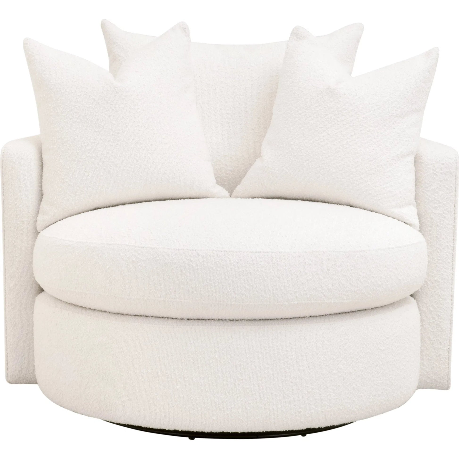 Lourne Petite Swivel Sofa Chair by Essentials For Living in livesmart boucle-snow. Made from mdf, plywood, metal in a transitional style.