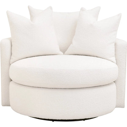 Lourne Petite Swivel Sofa Chair by Essentials For Living in livesmart boucle-snow. Made from mdf, plywood, metal in a transitional style.
