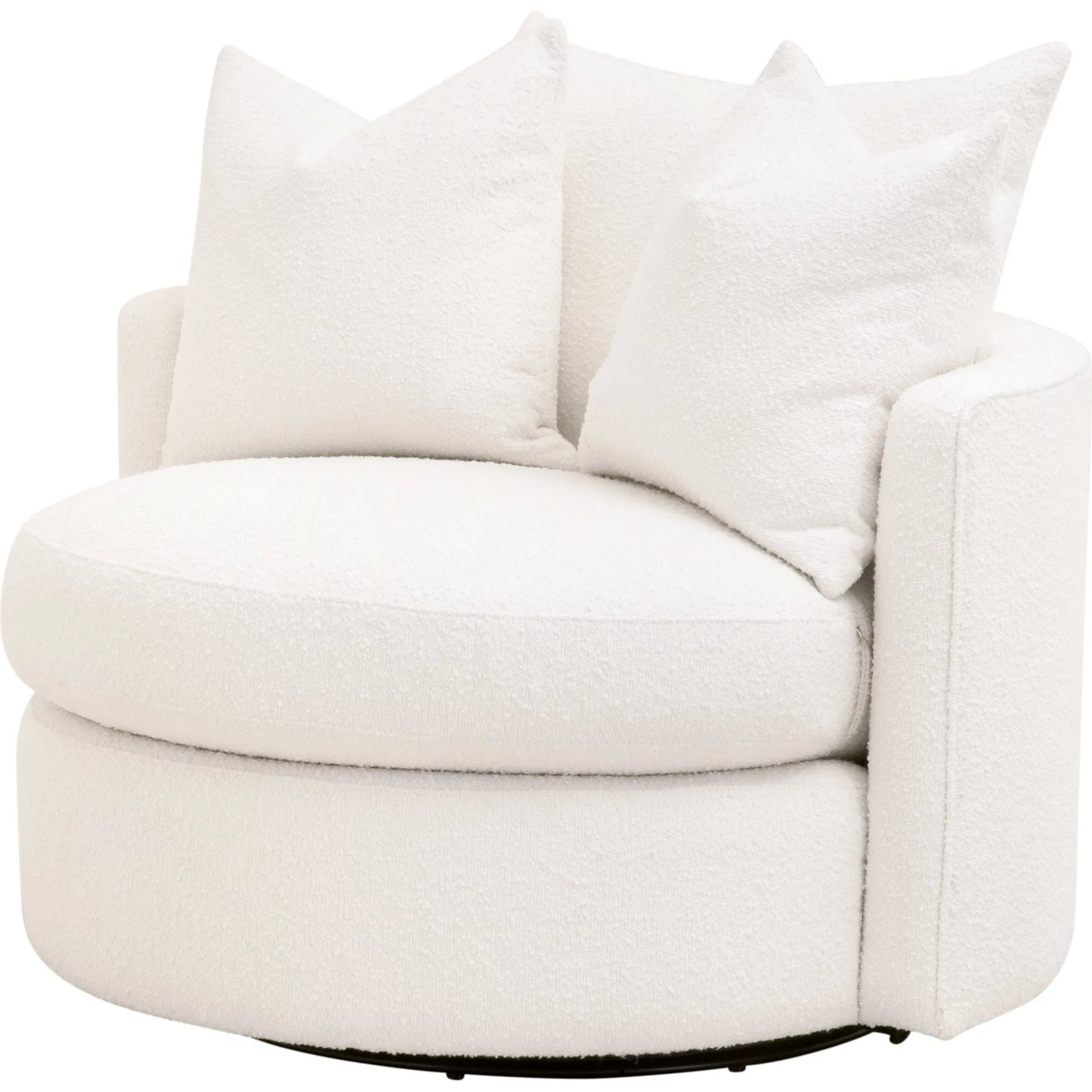 001 SI-2249316 | Primary Silo | Lourne Petite Swivel Sofa Chair by Essentials For Living in livesmart boucle-snow. Made from mdf, plywood, metal in a transitional style.