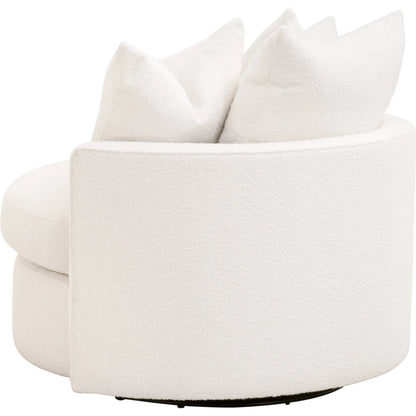 Lourne Petite Swivel Sofa Chair by Essentials For Living in livesmart boucle-snow. Made from mdf, plywood, metal in a transitional style.