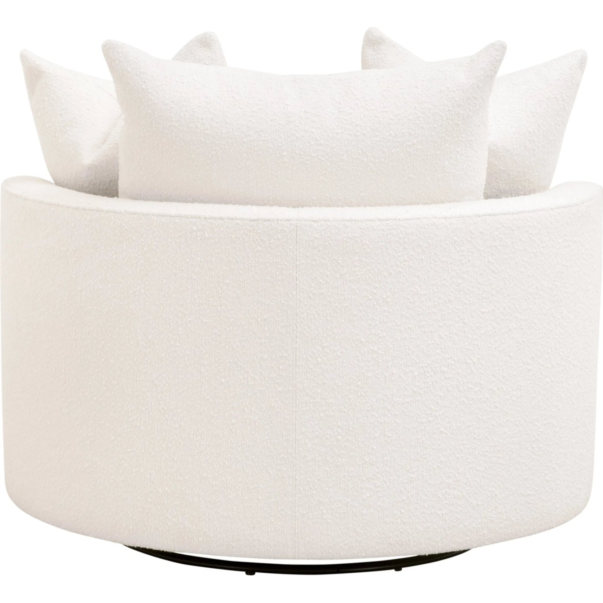 Lourne Petite Swivel Sofa Chair by Essentials For Living in livesmart boucle-snow. Made from mdf, plywood, metal in a transitional style.