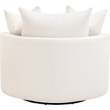Lourne Petite Swivel Sofa Chair by Essentials For Living in livesmart boucle-snow. Made from mdf, plywood, metal in a transitional style.