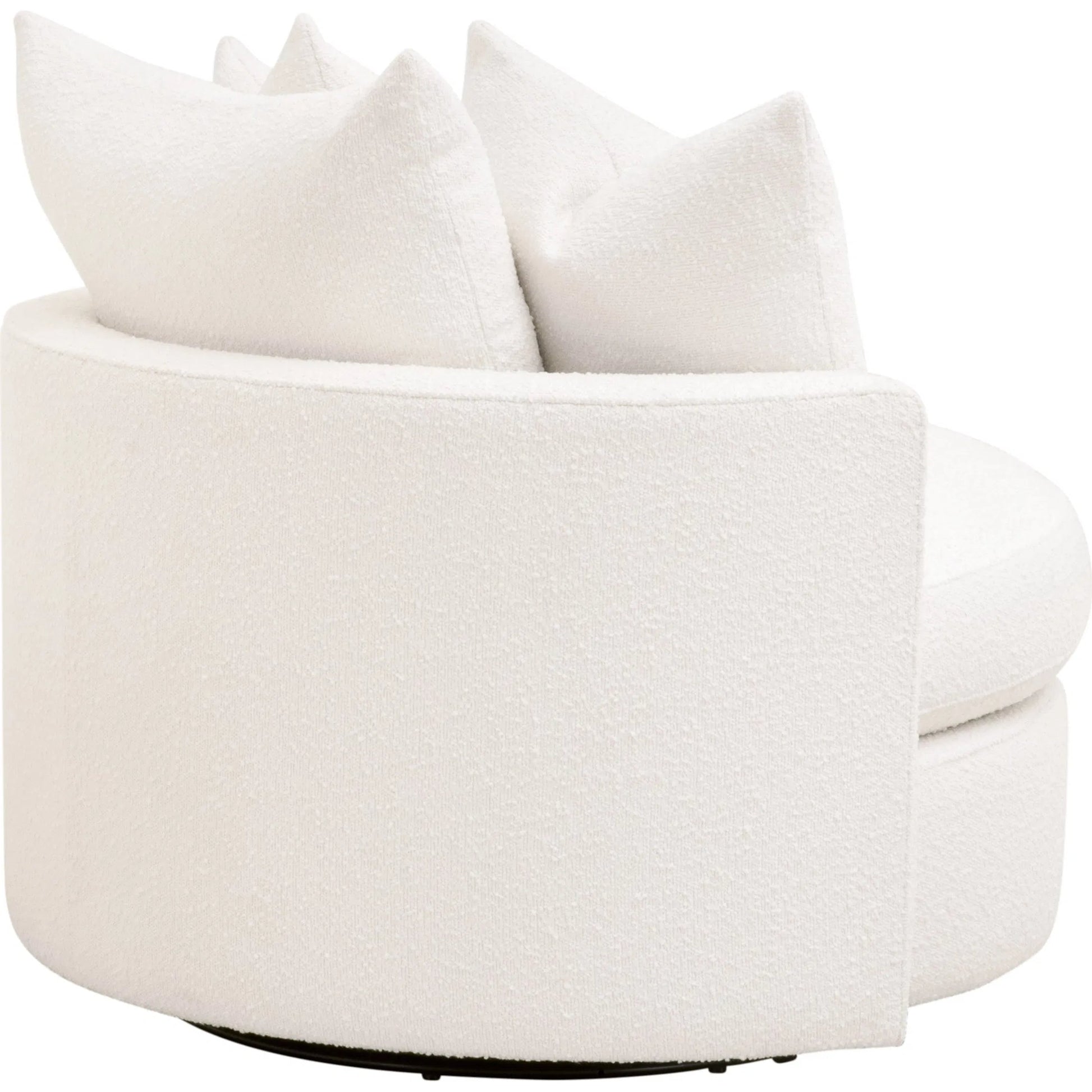 Lourne Petite Swivel Sofa Chair by Essentials For Living in livesmart boucle-snow. Made from mdf, plywood, metal in a transitional style.