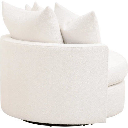 Lourne Petite Swivel Sofa Chair by Essentials For Living in livesmart boucle-snow. Made from mdf, plywood, metal in a transitional style.