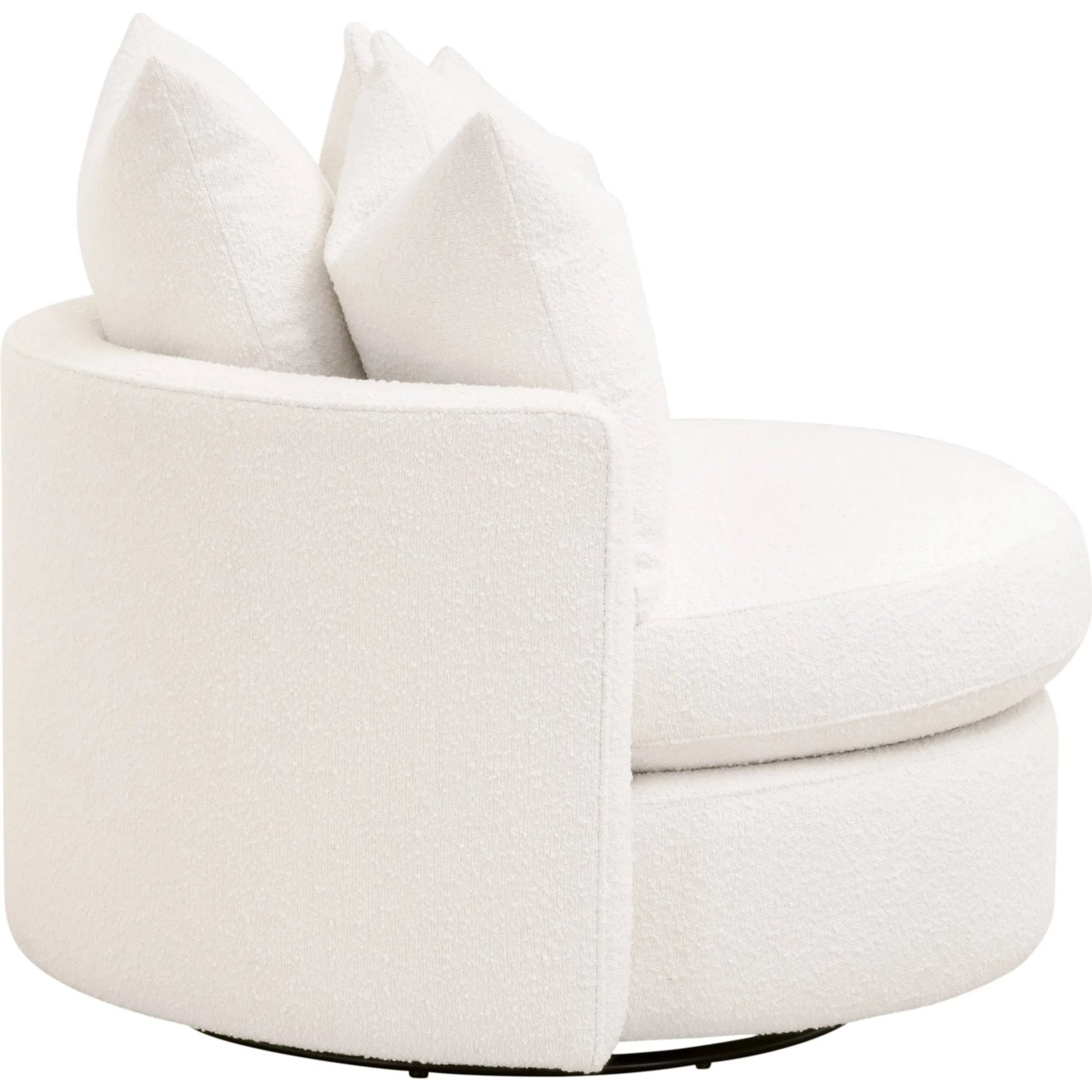 Lourne Petite Swivel Sofa Chair by Essentials For Living in livesmart boucle-snow. Made from mdf, plywood, metal in a transitional style.