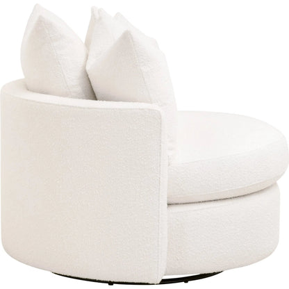 Lourne Petite Swivel Sofa Chair by Essentials For Living in livesmart boucle-snow. Made from mdf, plywood, metal in a transitional style.