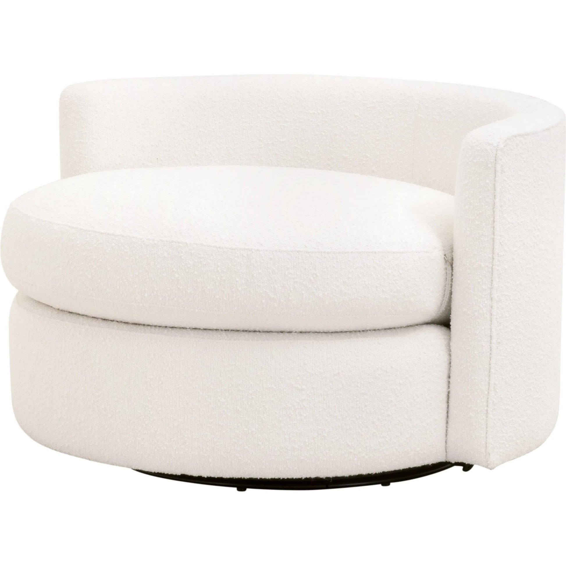 Lourne Petite Swivel Sofa Chair by Essentials For Living in livesmart boucle-snow. Made from mdf, plywood, metal in a transitional style.