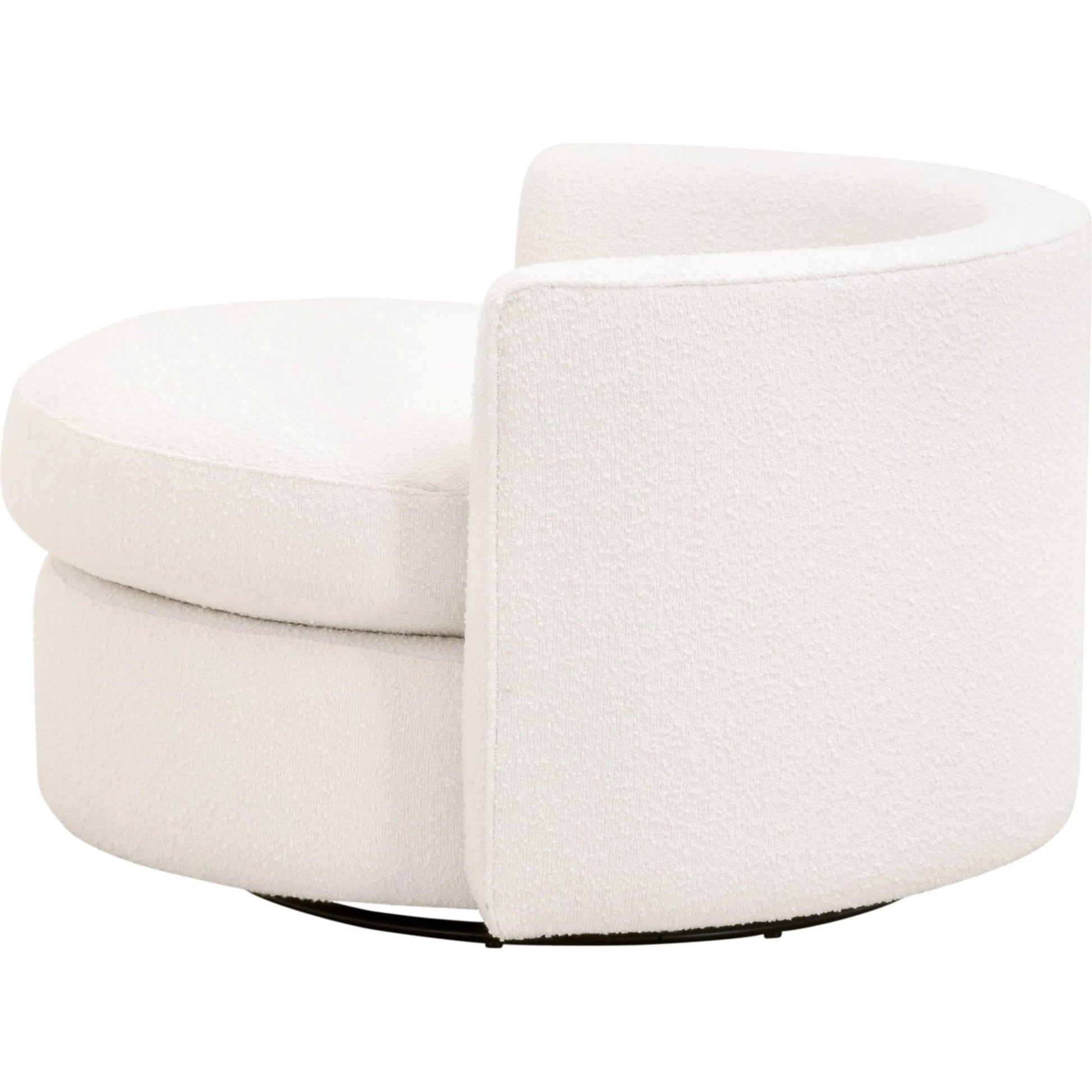 Lourne Petite Swivel Sofa Chair by Essentials For Living in livesmart boucle-snow. Made from mdf, plywood, metal in a transitional style.