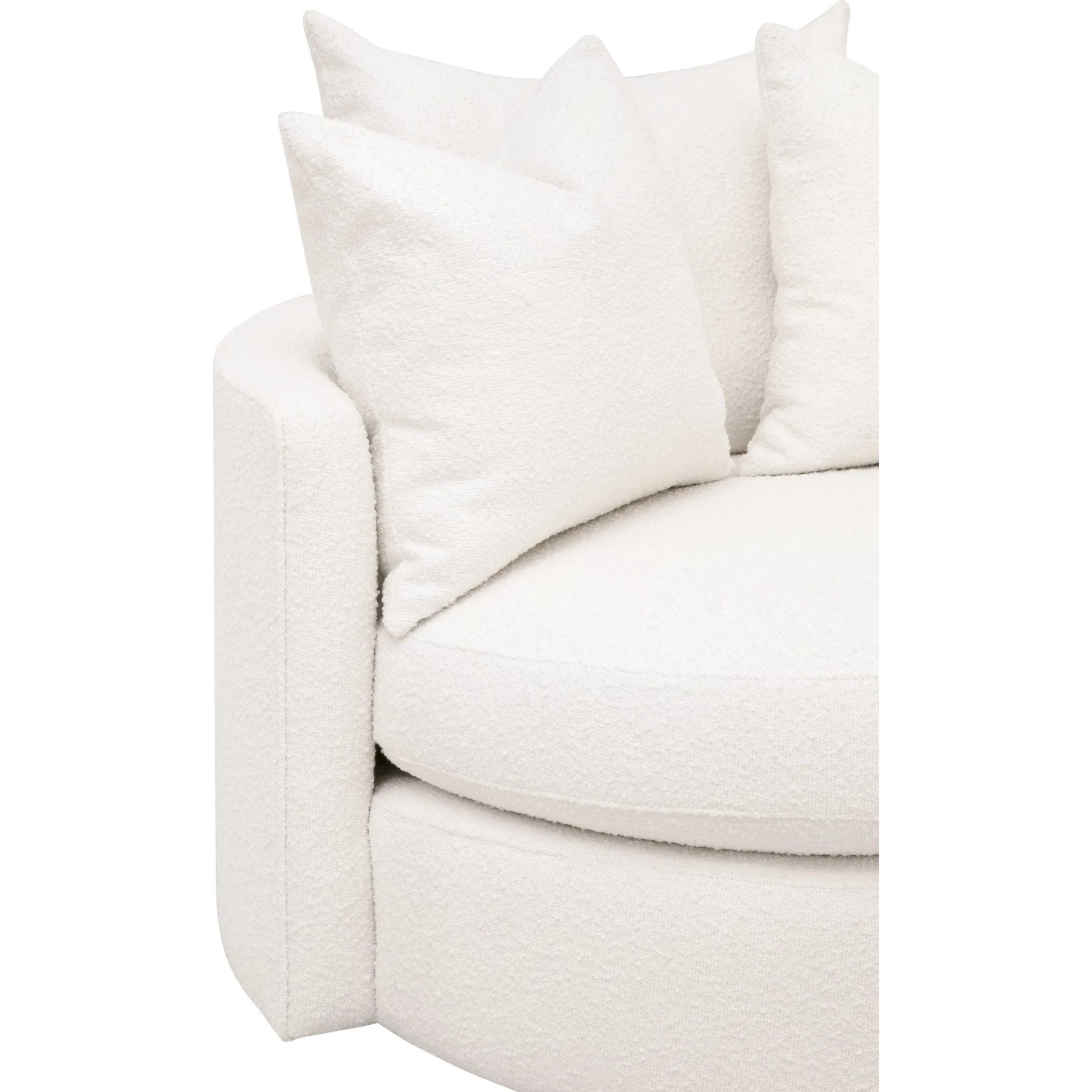 Lourne Petite Swivel Sofa Chair by Essentials For Living in livesmart boucle-snow. Made from mdf, plywood, metal in a transitional style.