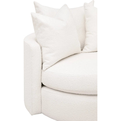 Lourne Petite Swivel Sofa Chair by Essentials For Living in livesmart boucle-snow. Made from mdf, plywood, metal in a transitional style.