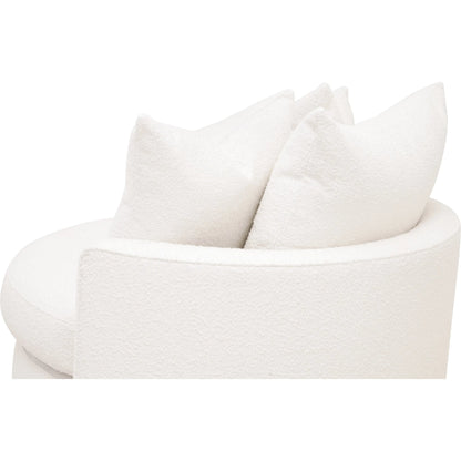 Lourne Petite Swivel Sofa Chair by Essentials For Living in livesmart boucle-snow. Made from mdf, plywood, metal in a transitional style.