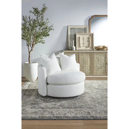 Lourne Petite Swivel Sofa Chair by Essentials For Living in livesmart boucle-snow. Made from mdf, plywood, metal in a transitional style.