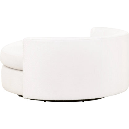 Lourne Grand Swivel Sofa Chair by Essentials For Living in performance boucle snow. Made from mdf, plywood, metal, 96% polyester/4% acrylic fabric, foam, down blend, down feather in a modern style.