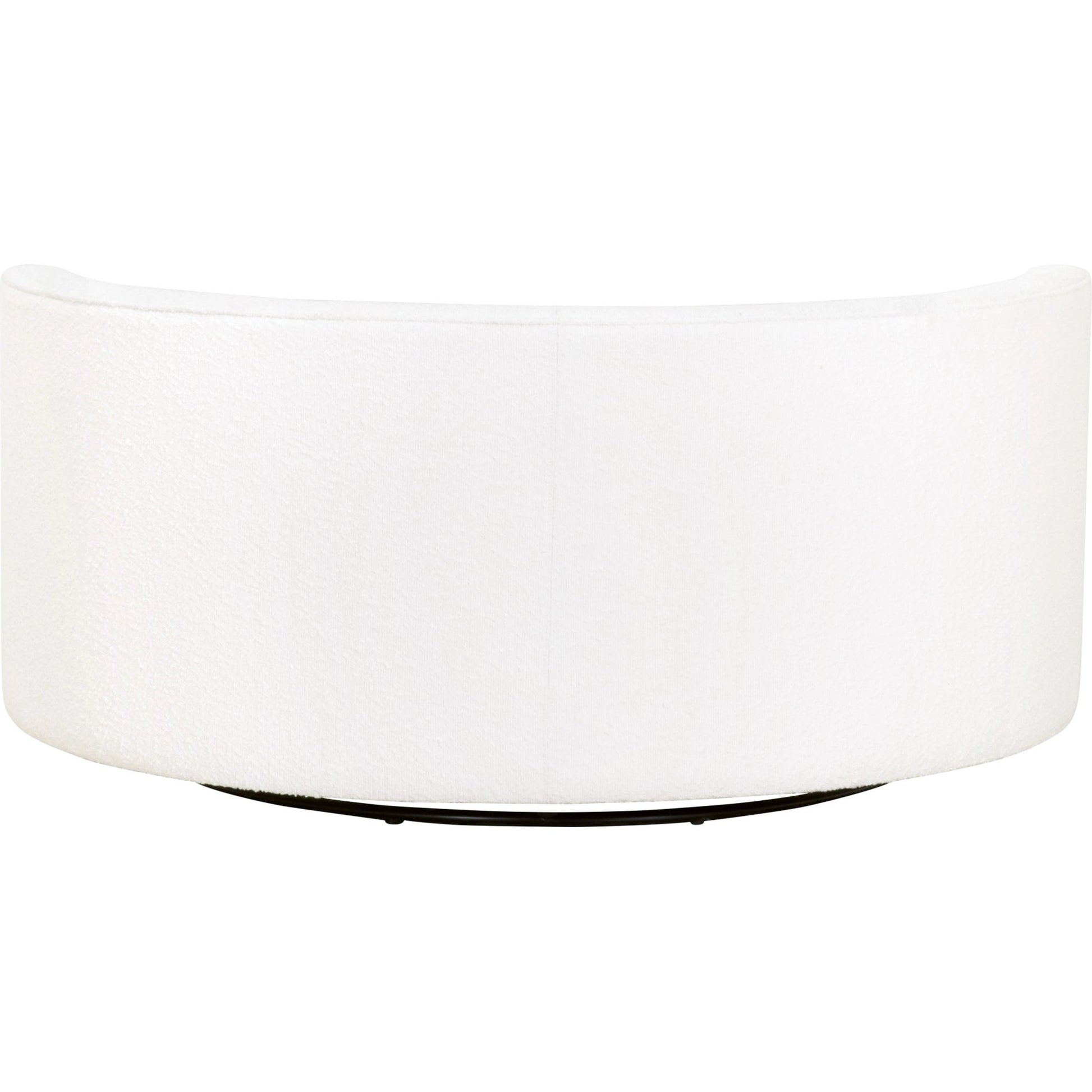 Lourne Grand Swivel Sofa Chair by Essentials For Living in performance boucle snow. Made from mdf, plywood, metal, 96% polyester/4% acrylic fabric, foam, down blend, down feather in a modern style.