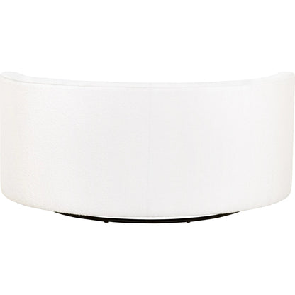 Lourne Grand Swivel Sofa Chair by Essentials For Living in performance boucle snow. Made from mdf, plywood, metal, 96% polyester/4% acrylic fabric, foam, down blend, down feather in a modern style.