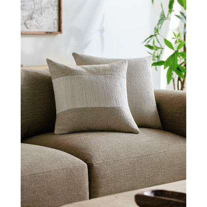 Loomed Luxe Accent Pillow - 516734 by Surya in off-white, light silver, ash, metallic - silver, slate. Made from linen, viscose in a modern style.