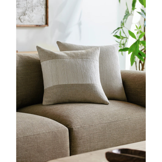 Loomed Luxe Accent Pillow - 516734 by Surya in off-white, light silver, ash, metallic - silver, slate. Made from linen, viscose in a modern style.