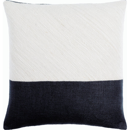 Loomed Luxe Pillow - 516745 by Surya in off-white, onyx. Made from linen, viscose in a modern style.