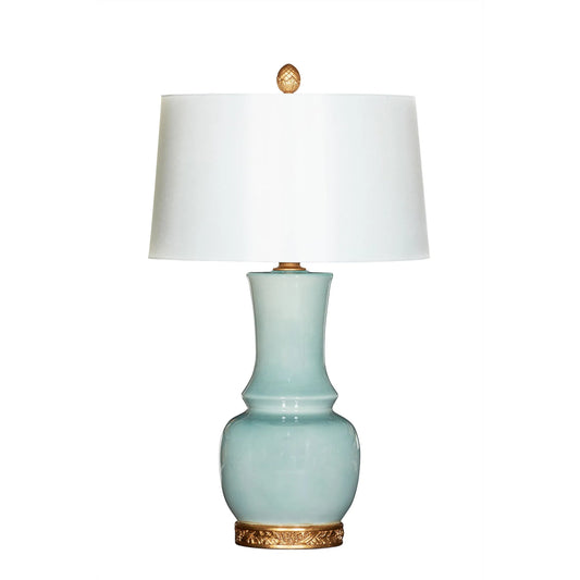 Wyndham Blue Lamp by Bradburn Home. Made from ceramic in a unique style.