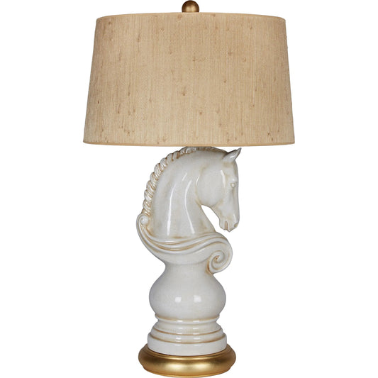 Cavalier Left Couture Lamp by Bradburn Home. Made from ceramic in a unique style.